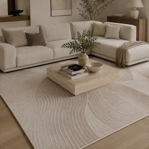 Tapete Moderno Abstract Beige  Neutro